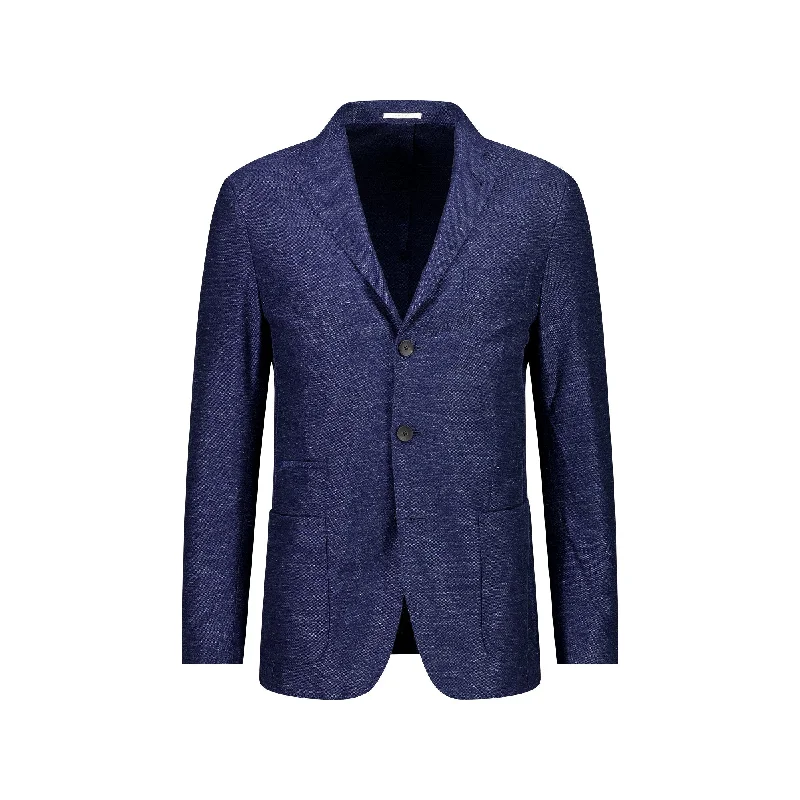 Elegant Outfits FRADI Cotton/Linen Sports Jacket NAVY