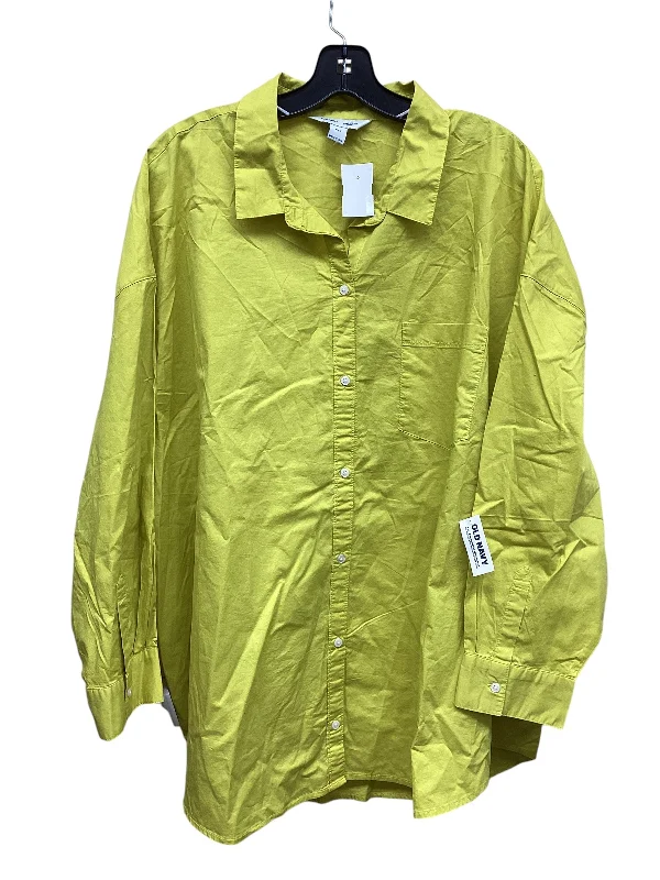 Weekend Styles Top Long Sleeve By Old Navy In Yellow, Size: 2x