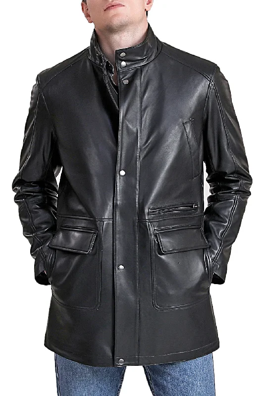 Relaxed Looks BGSD Men Kyle New Zealand Lambskin Leather Car Coat