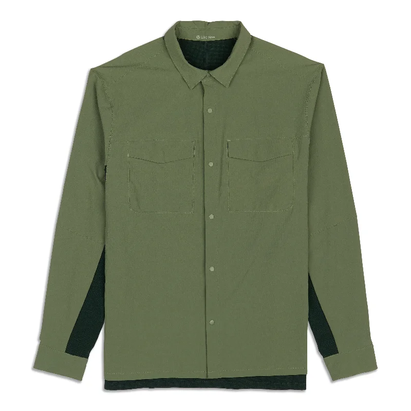 Casual Outerwear Double Pocket Long Sleeve Overshirt - Resale