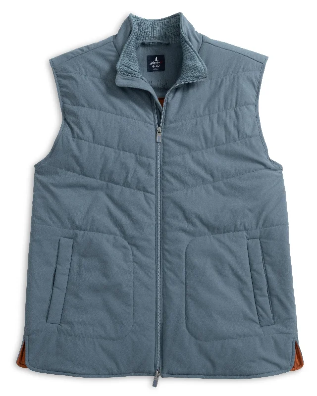 Comfort Clothes Johnnie-O Fairhaven Quilted Zip Vest - Blue Mirage