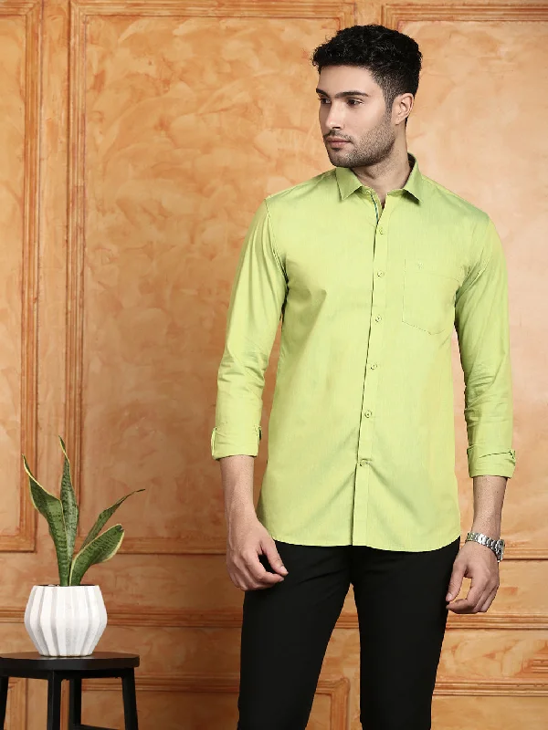 Versatile Wear Men 100% Cotton Shirt Green G112