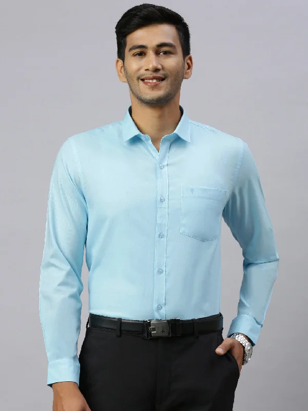 Functional Wear Men 100% Cotton Shirt Mint Blue CL8 GF3