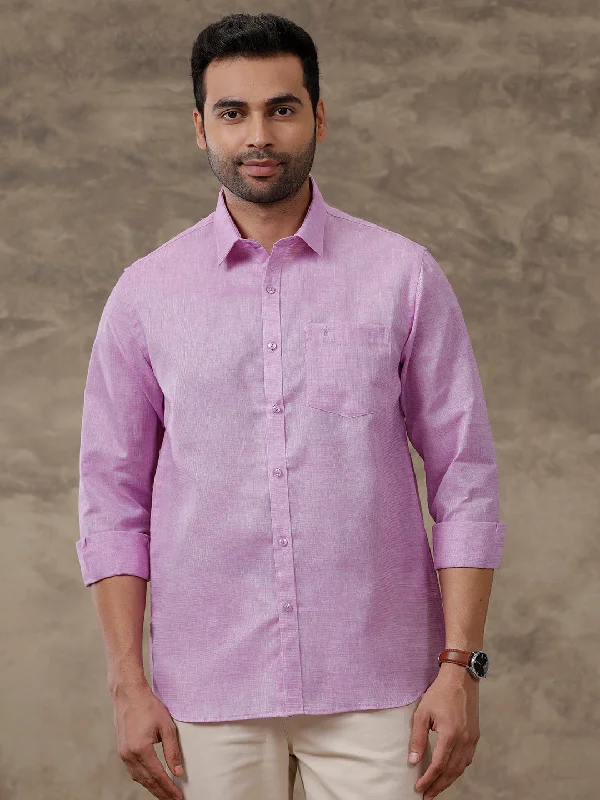 Comfy Tops Men Cotton Blend Shirt Lavender CV18