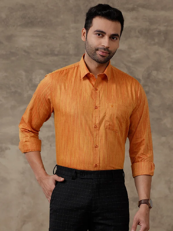 Active Styles Men Cotton Rich Shirt Orange T32 TH5