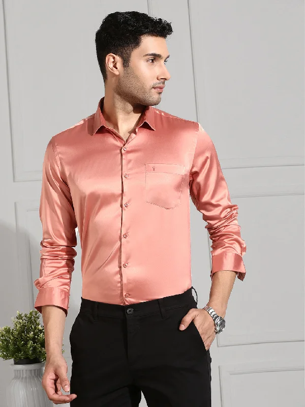 Street Outfit Men Stretch Poly shirt Dark Peach PS3