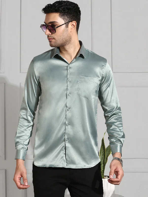 Outdoor Gear Men Stretch Poly Shirt Grayish Green PS8