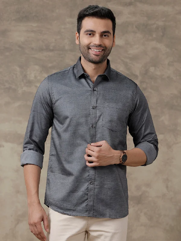 Simple Styles Men Premium Cotton Shirt Grey EL GP2