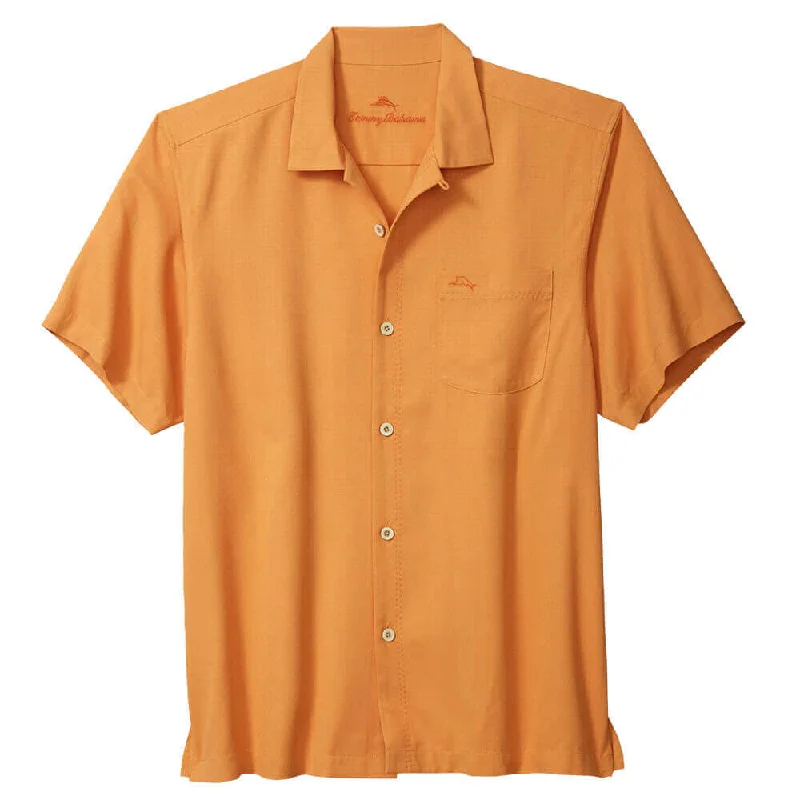 Fashion Pants Tommy Bahama Big & Tall Coastal Breeze Check Camp Shirt - Orange Peel