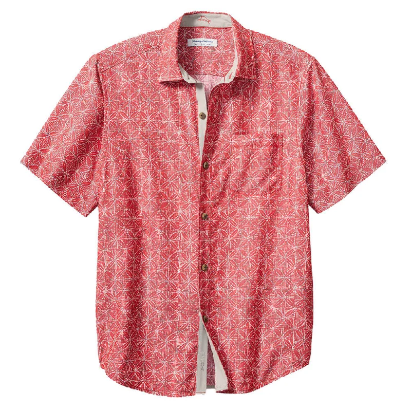 Trendy Shoes Tommy Bahama Coconut Point Fleur De Geo Camp Shirt - Boomerang Red