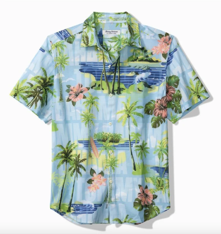 Summer Trends Tommy Bahama IslandZone Bahama Coast Aqua Shores Camp Shirt - Infinity Pool