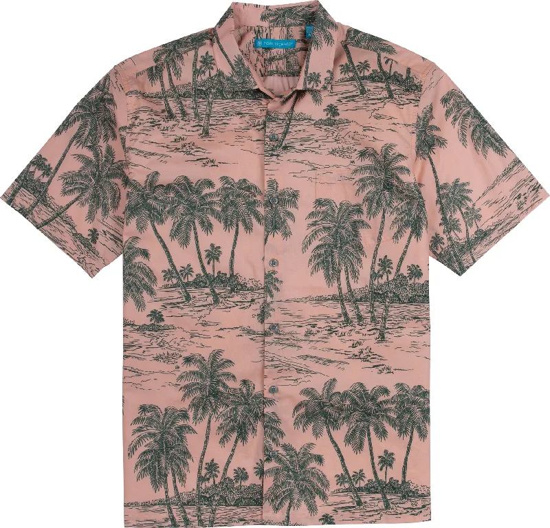 Travel Wear Tori Richard Ballpoint Paradise Cotton Lawn Camp Shirt - Pink